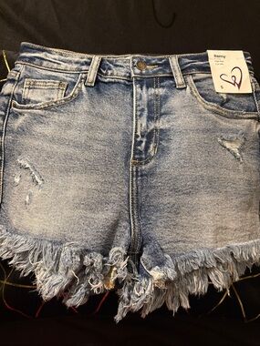 Windsor Light Blue Distressed Denim Cutoff Shorts